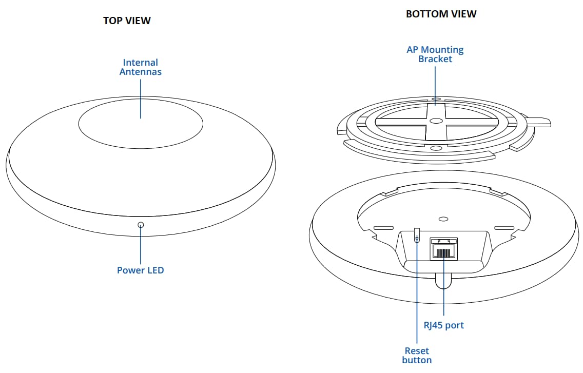 Mechanical Drawing - Teltonika TAP100 Wi-Fi Access Point Modules